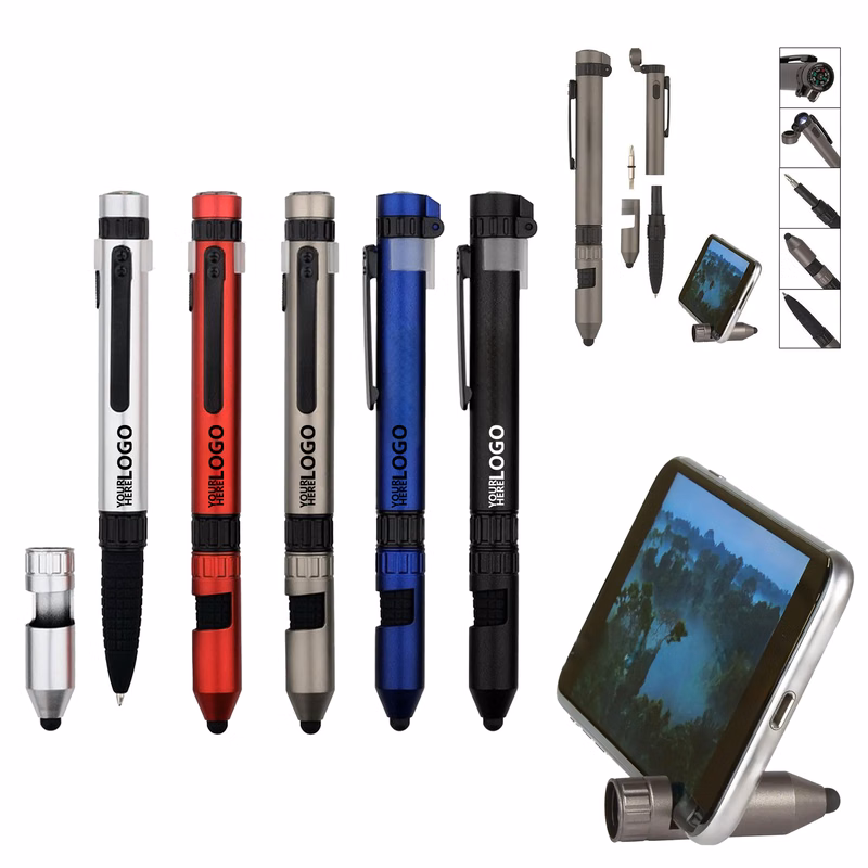 All-in-One Outdoor Tool: Screwdriver, Compass, Stylus, and Light