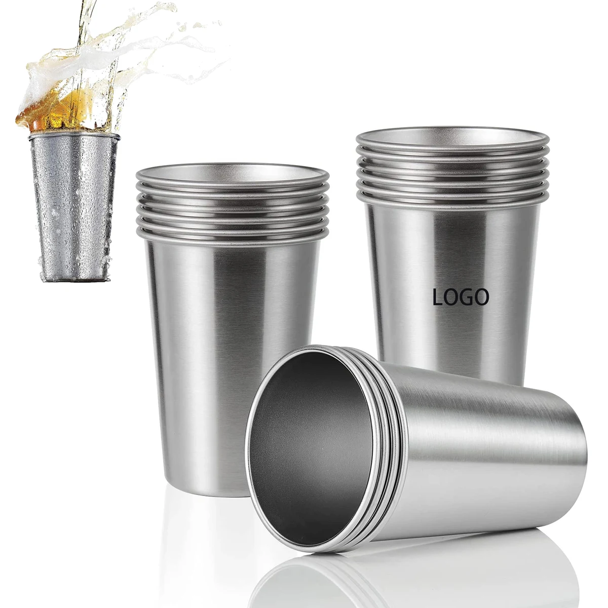 Stainless Steel Pint Cup 8 oz 1