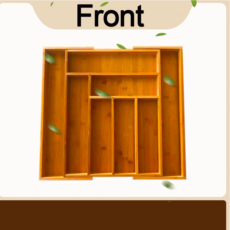 Bamboo Expandable Drawer Organizer for Utensils Holder