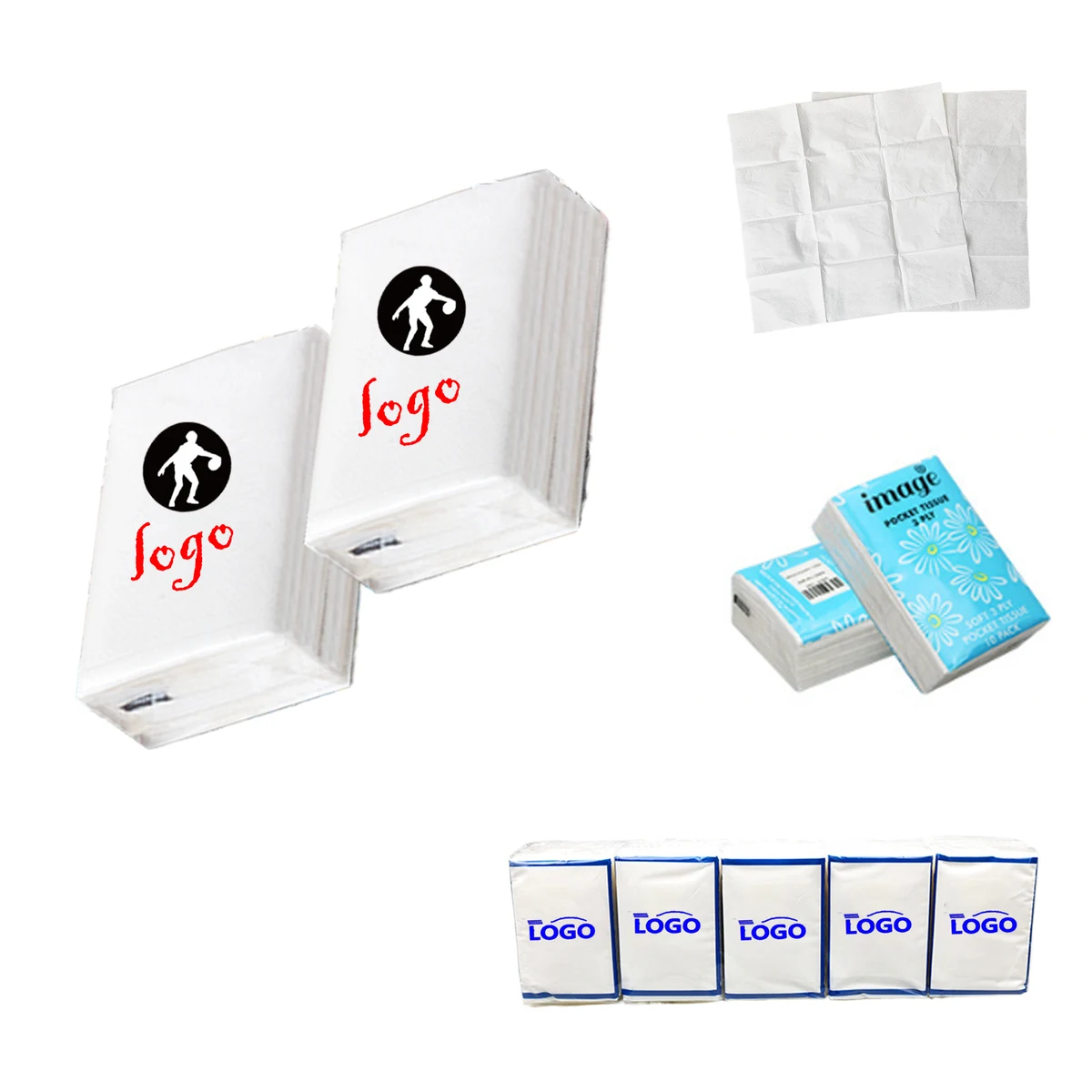MOQ200 Custom Mini Tissue Napkins for Advertising 1