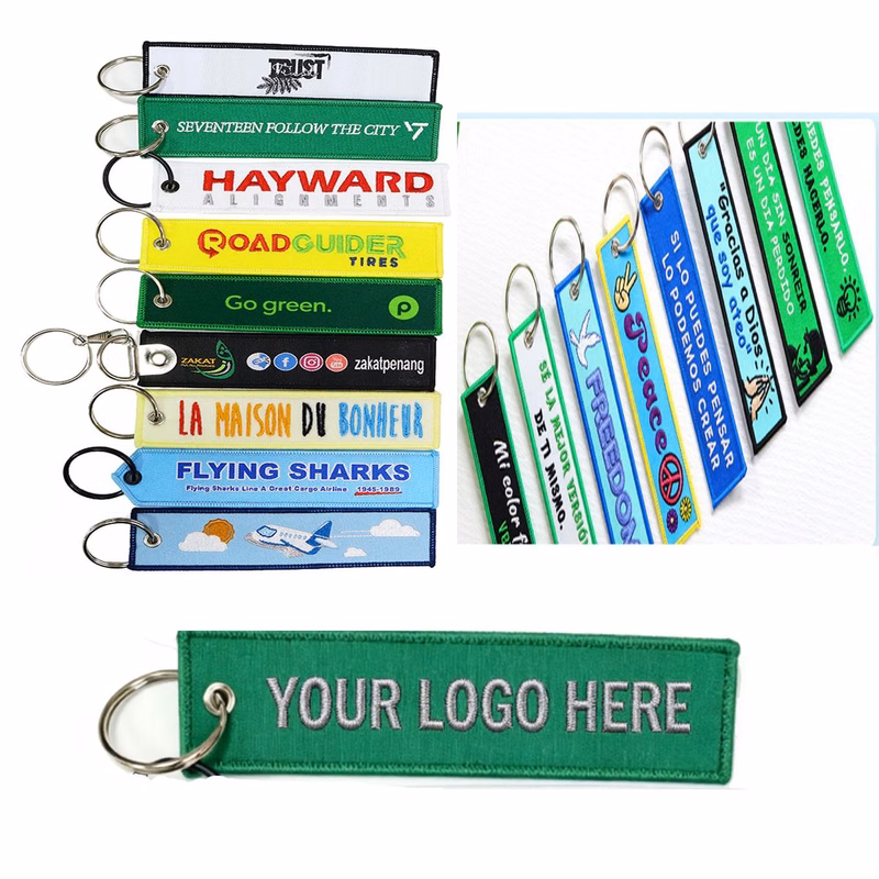 Solid Color Custom Embroidered Key Strap