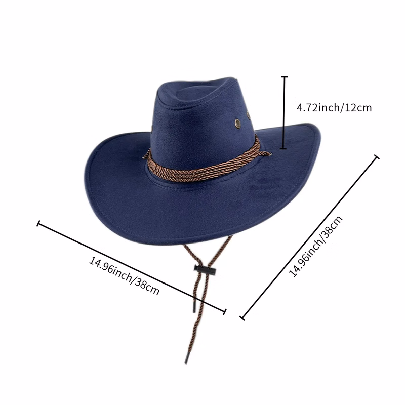 Vintage Suede-Look Western Cowboy Hat