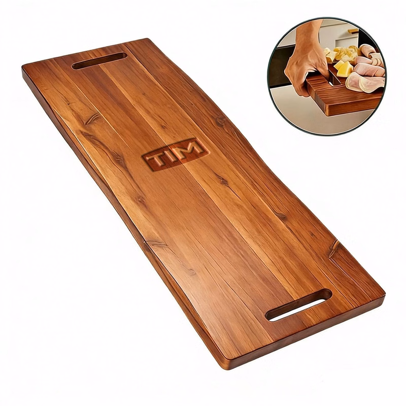 Wooden Rectangular Serving Tray with Handle