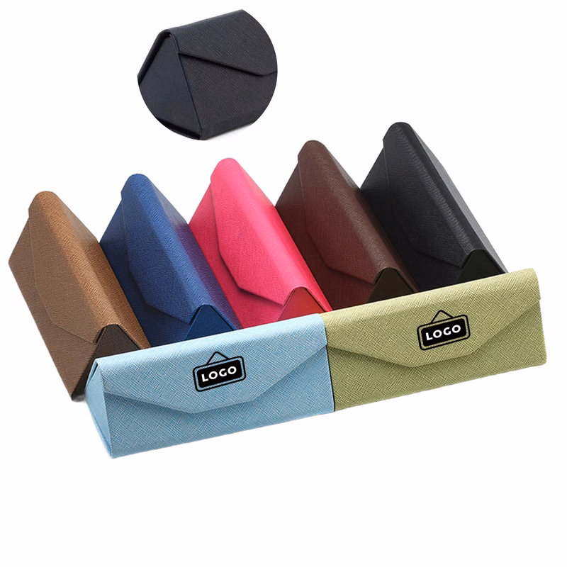 MOQ 50 PU Leather Sunglasses Case Compact Protective