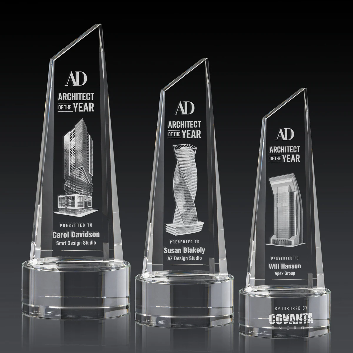Akron Tower 3D Award on Base - Clear 1