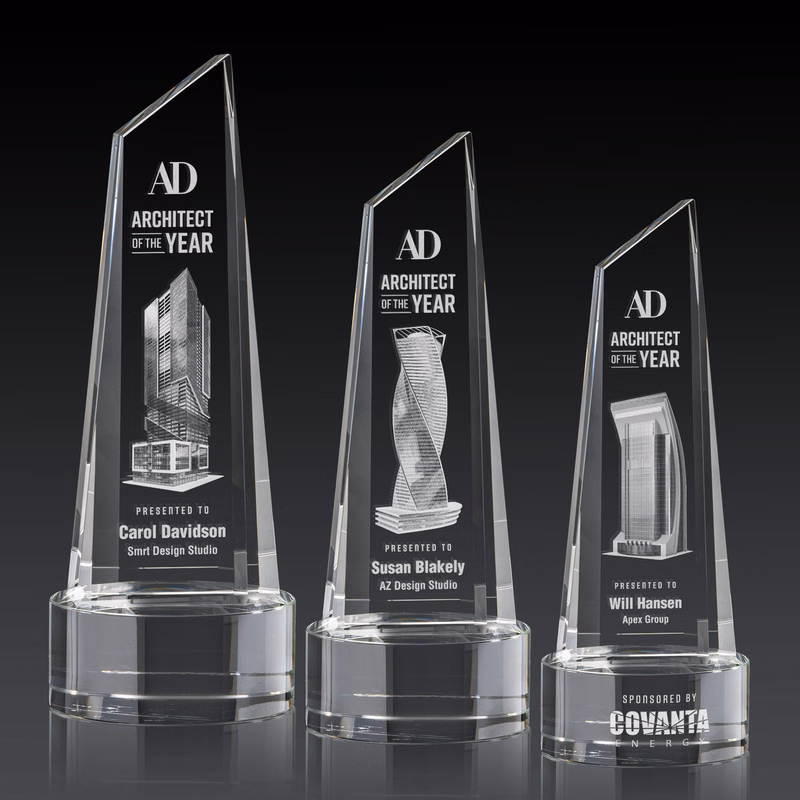 Akron Tower 3D Award on Base - Clear