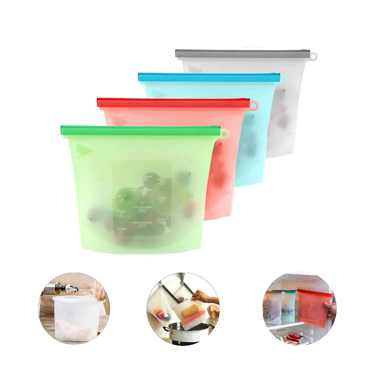 30oz Reusable Silicone Food Storage Bags 1