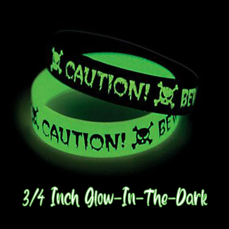Glow in the Dark Silicone Wristband - 3/4" band 1