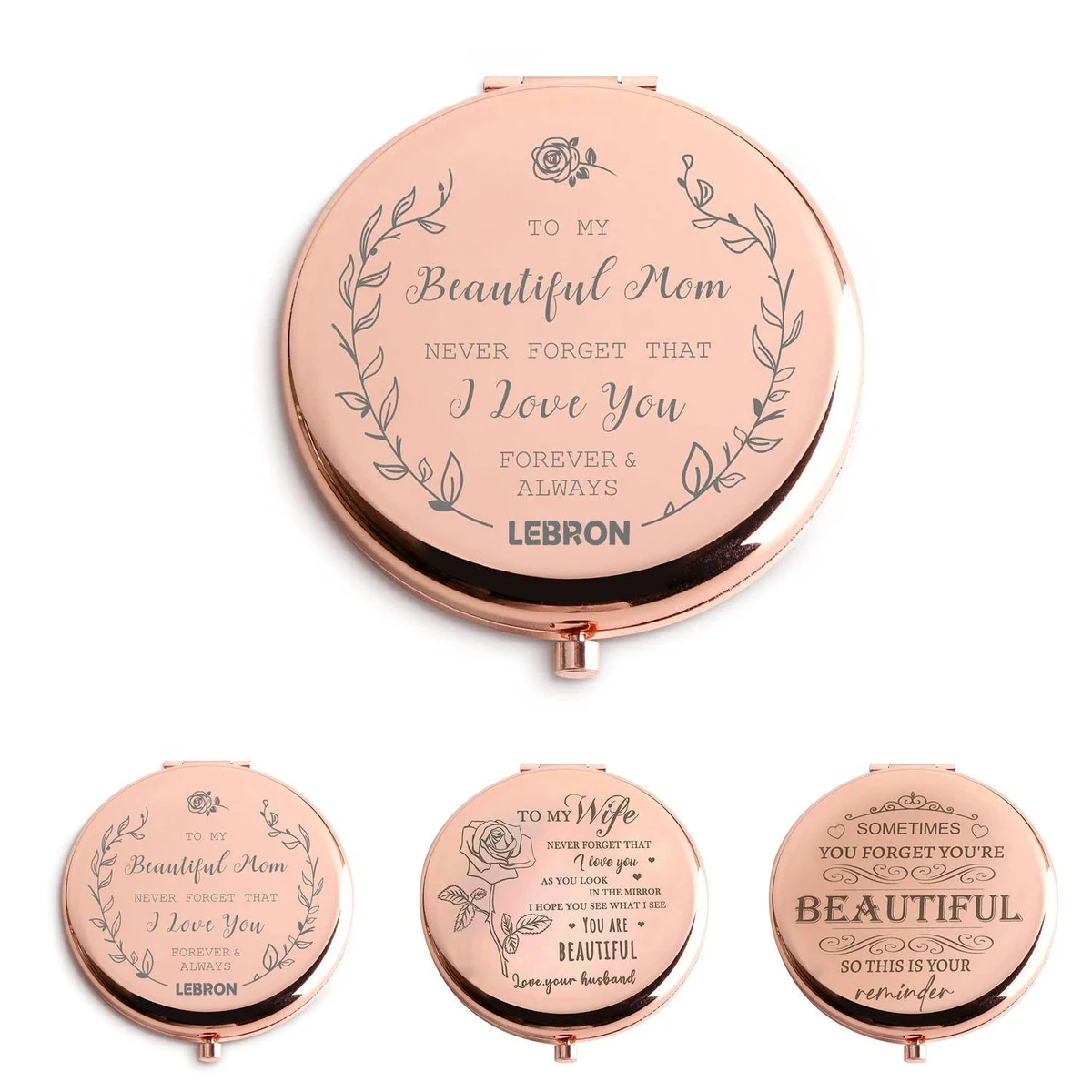 Portable Compact Rose Gold Foldable Makeup Mirror 1
