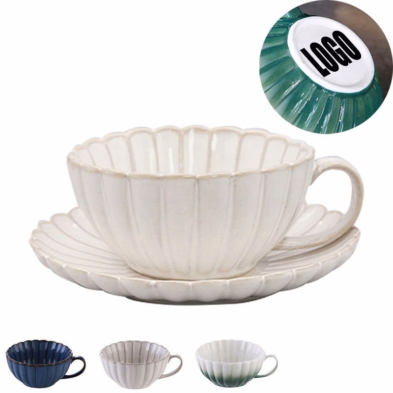 Custom 5.4 OZ. Ceramic Tea Cup Coffee Mug with Saucer Set