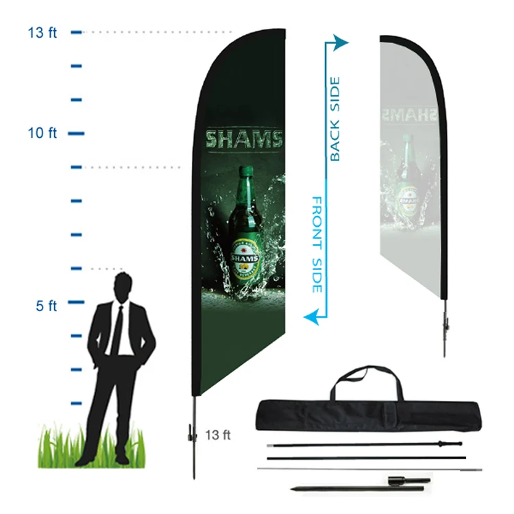 13 ft. Angled Advertising Flag Kit 3 (Single Sided) 1