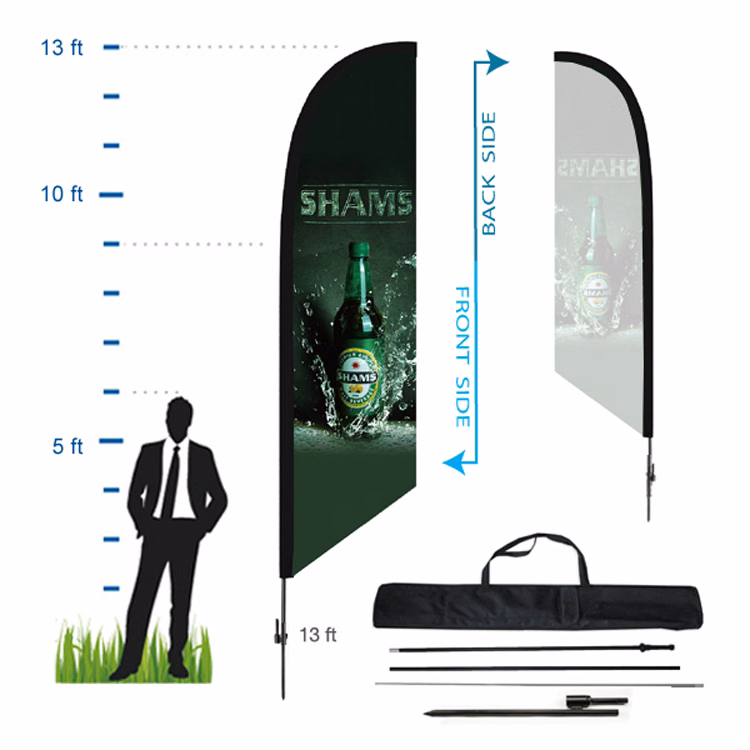 13 ft. Angled Advertising Flag Kit 3 (Single Sided)