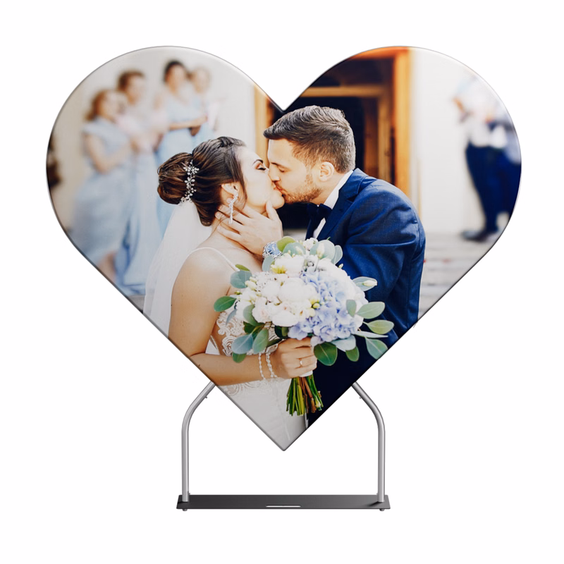 79"wx77"h Heart Shaped Backdrop Display Kit - Double Side Imprint