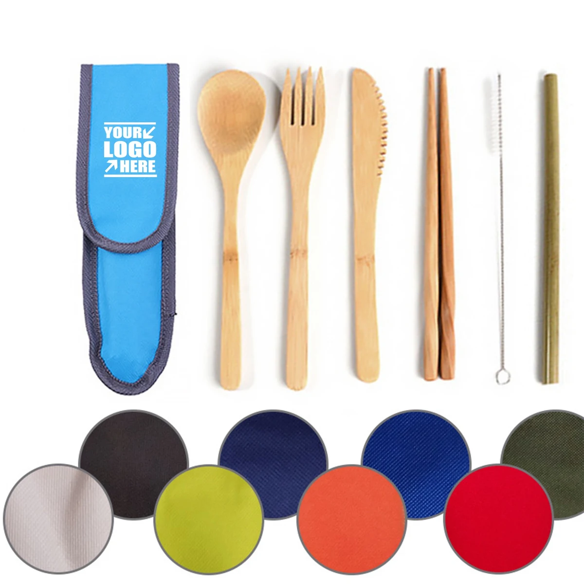 Bamboo Utensils Cutlery Set With Pouch 1