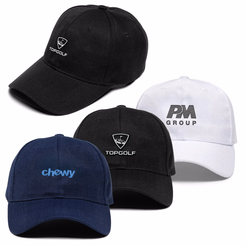 Promo Poly-Cotton 6 Panel Velcro Strap Baseball Cap