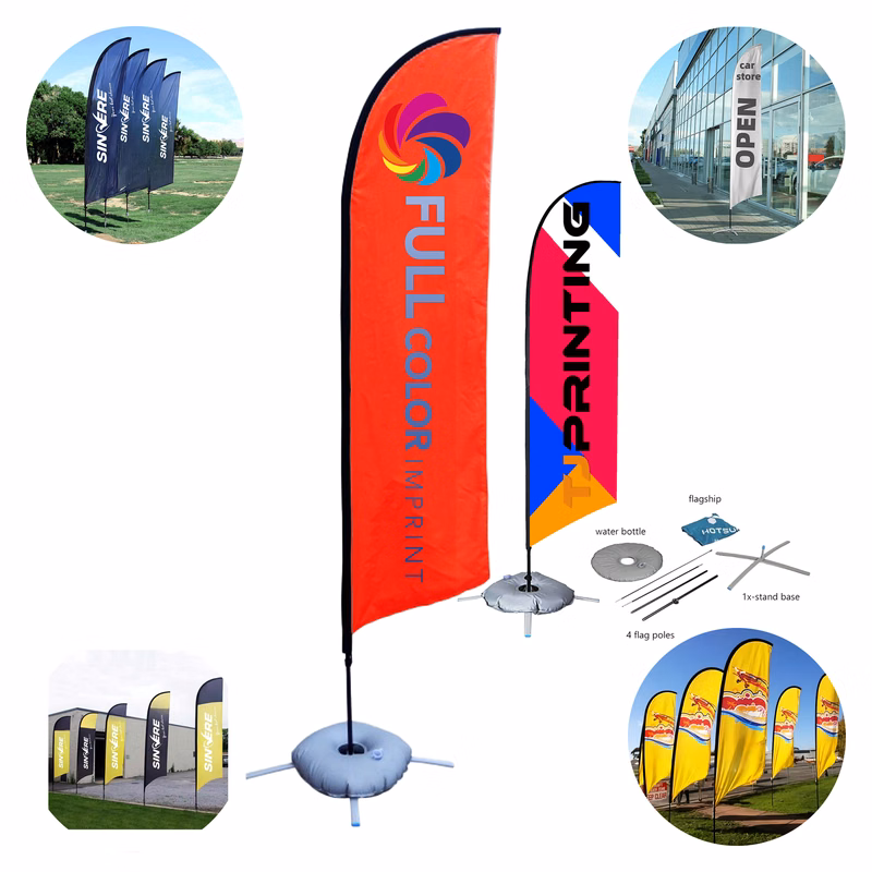 MOQ 5pcs Custom Business Feather Flag