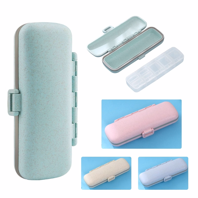 Wheat 7-Compartment Pill Case