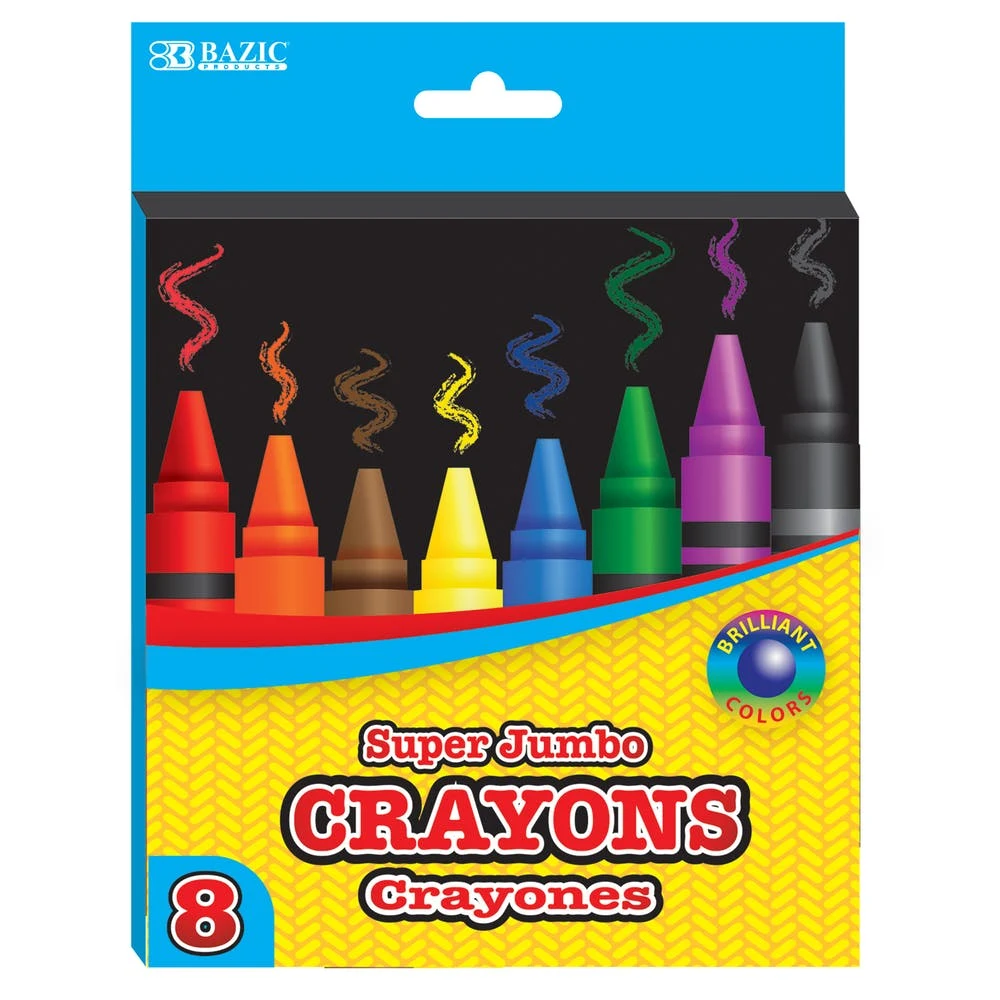 Crayons - Super Jumbo 8 Count Assorted Colors 1