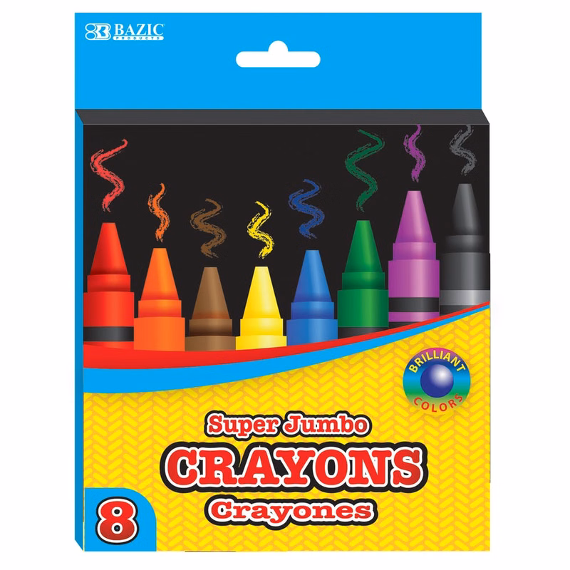 Crayons - Super Jumbo 8 Count Assorted Colors