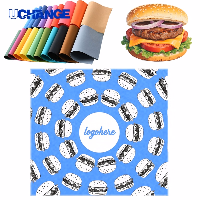Colored Seven by Seven Burger Paper Sheets