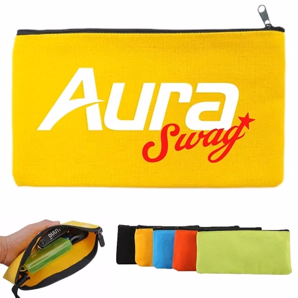 Custom Eco-Friendly Canvas Zipper Pouch — Portable Essentials & School Organization