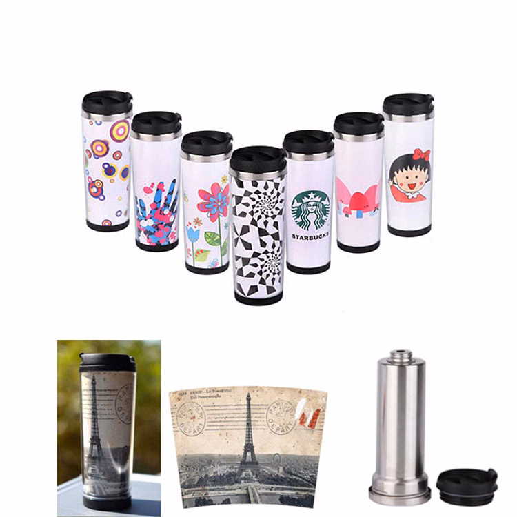 500ML Double Wall Stainless Steel Paper Insulated Thermal Bottle