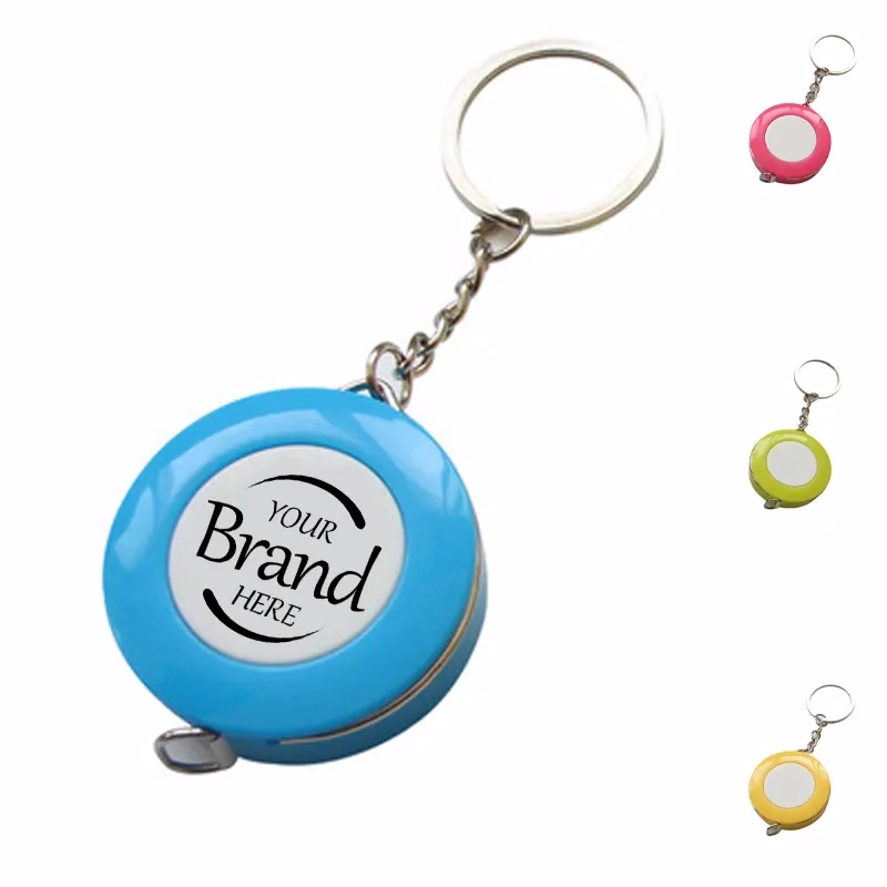 Round Tape Measure With Keychain