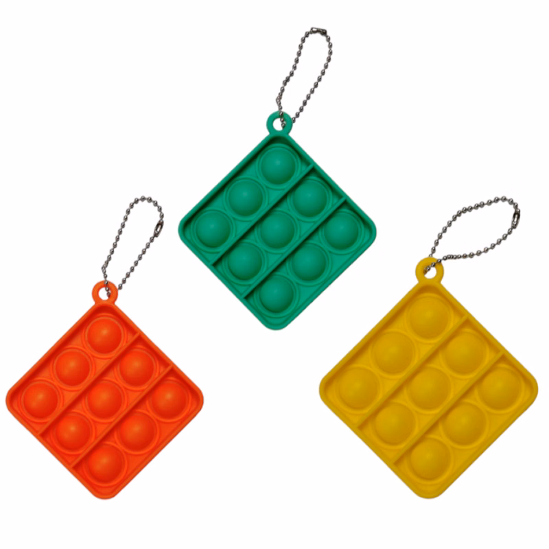 Mini Fidget Pop Silicone Sensory Keychain