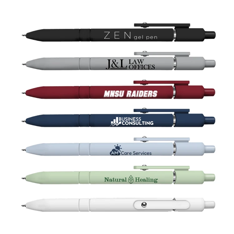ZEN Soft Touch Rubberized Hybrid Ink Gel Pen with Fidget Ball Clip 1