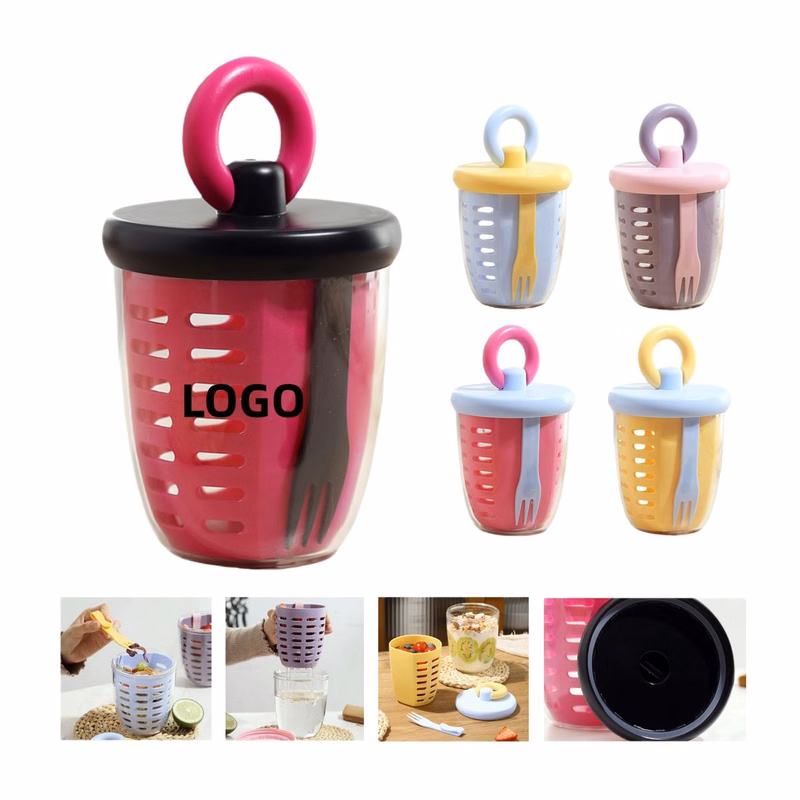 PP Cup With Drainer And Fork