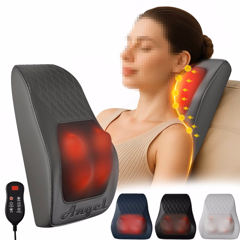 PU leather Multi-Function Neck Back Electric Massage Pillow
