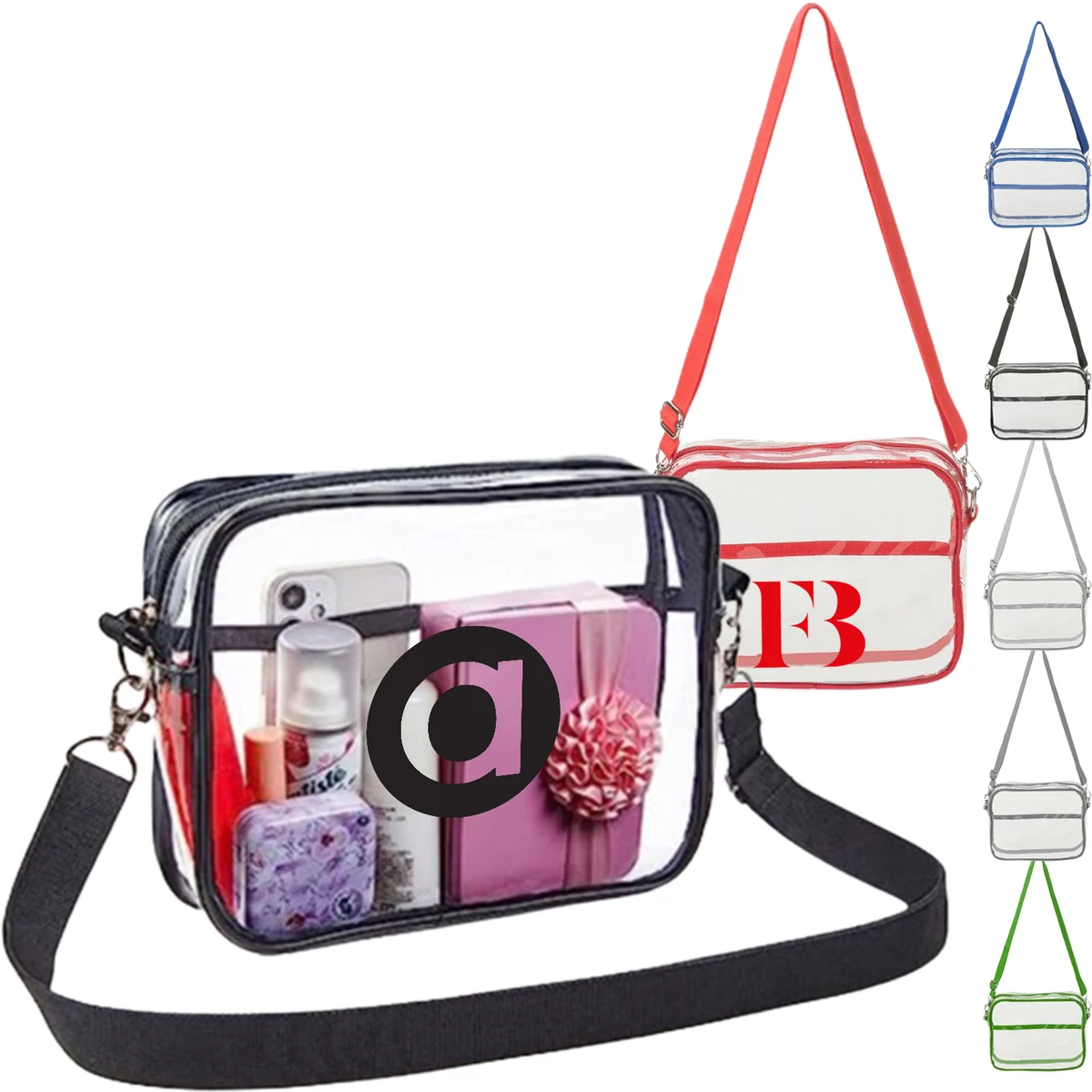 Clear PVC Transparent Crossbody Shoulder Messenger Bag 1