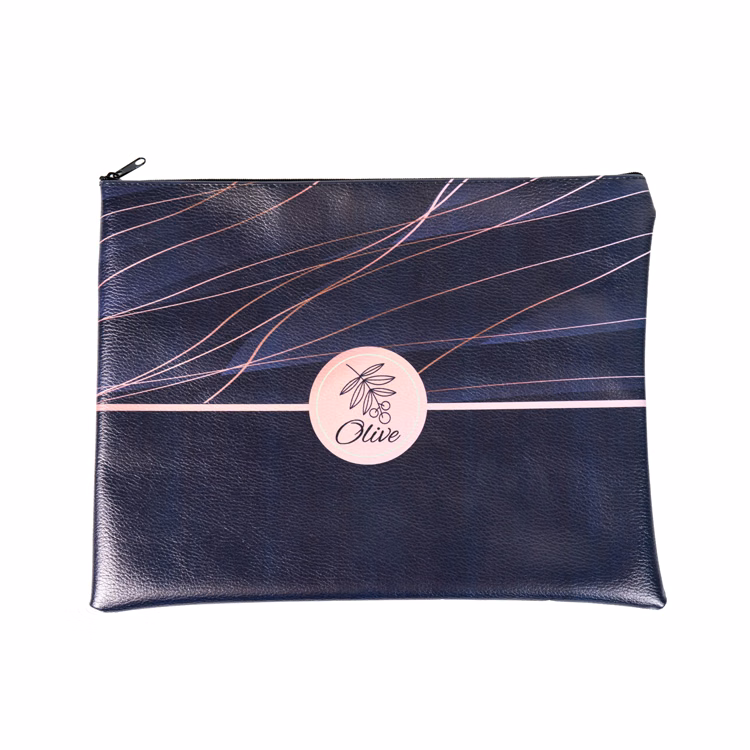 Large Vegan Leather Flat Full Color Amenity Pouch