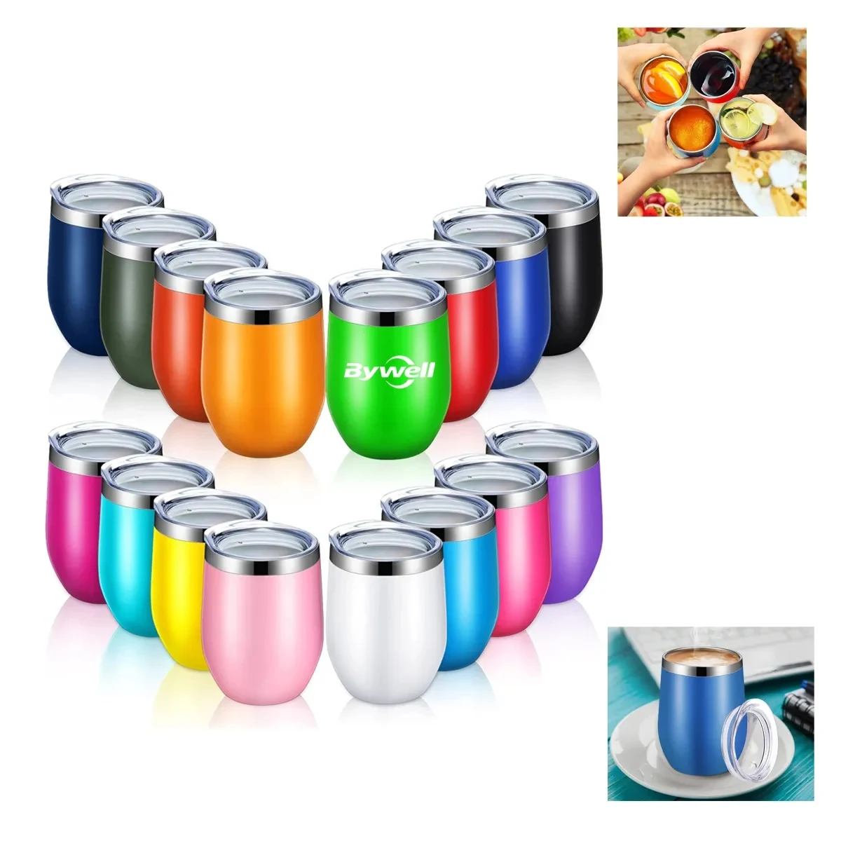 12 Oz Insulated Wine Tumbler with Lid 1