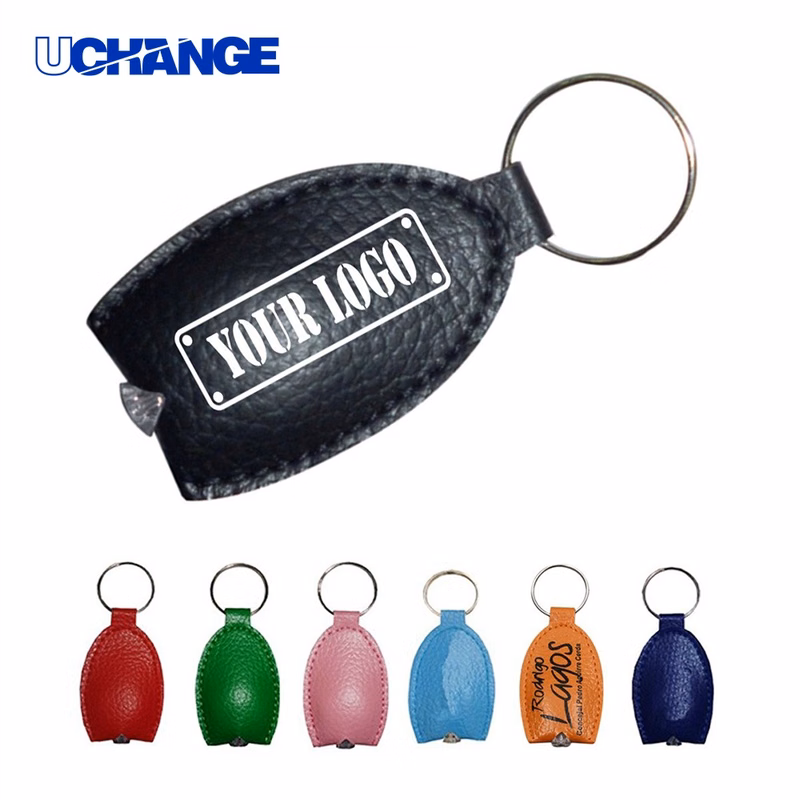 PU Leather LED Light Keychain Accessory