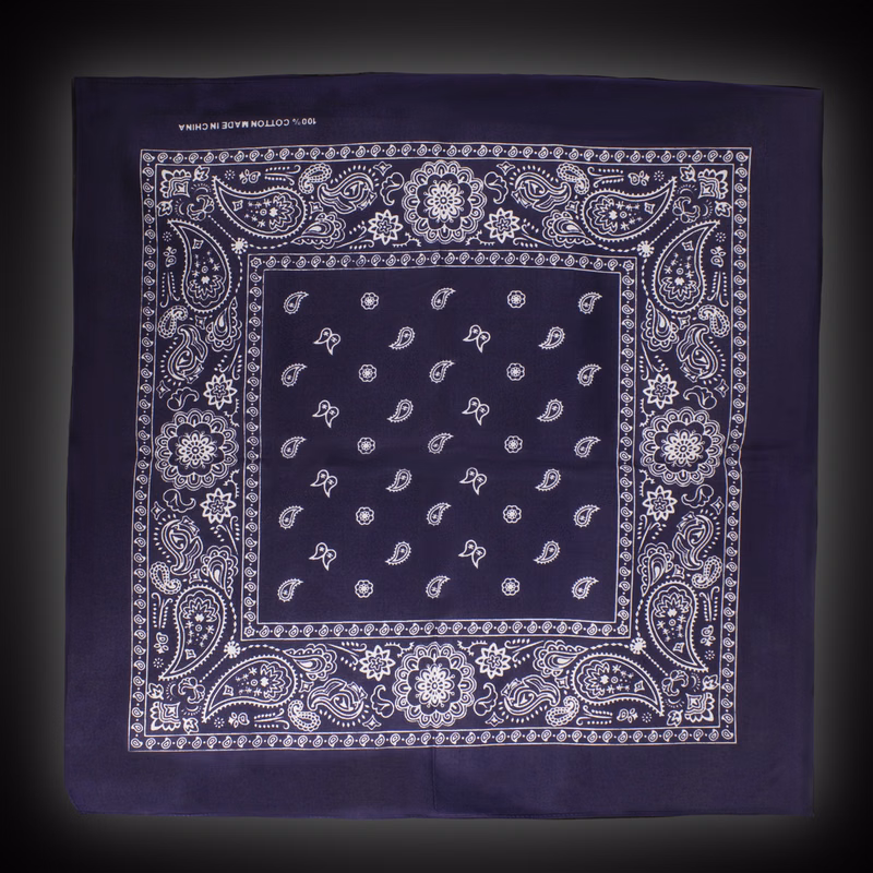 Navy Blue Cotton Bandana 22" x 22"