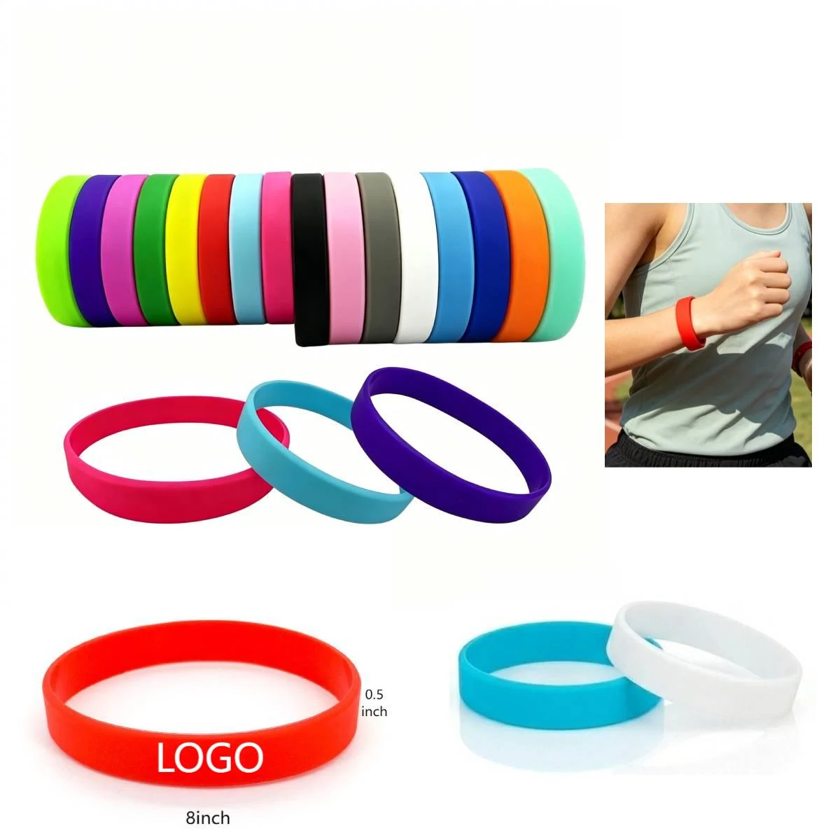 Custom Glow In The Dark Blank Silicone Wristband 1