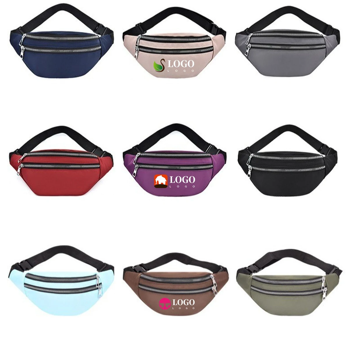 Sports Zipper Fanny Pack Travel Oxford Waist Bag 1