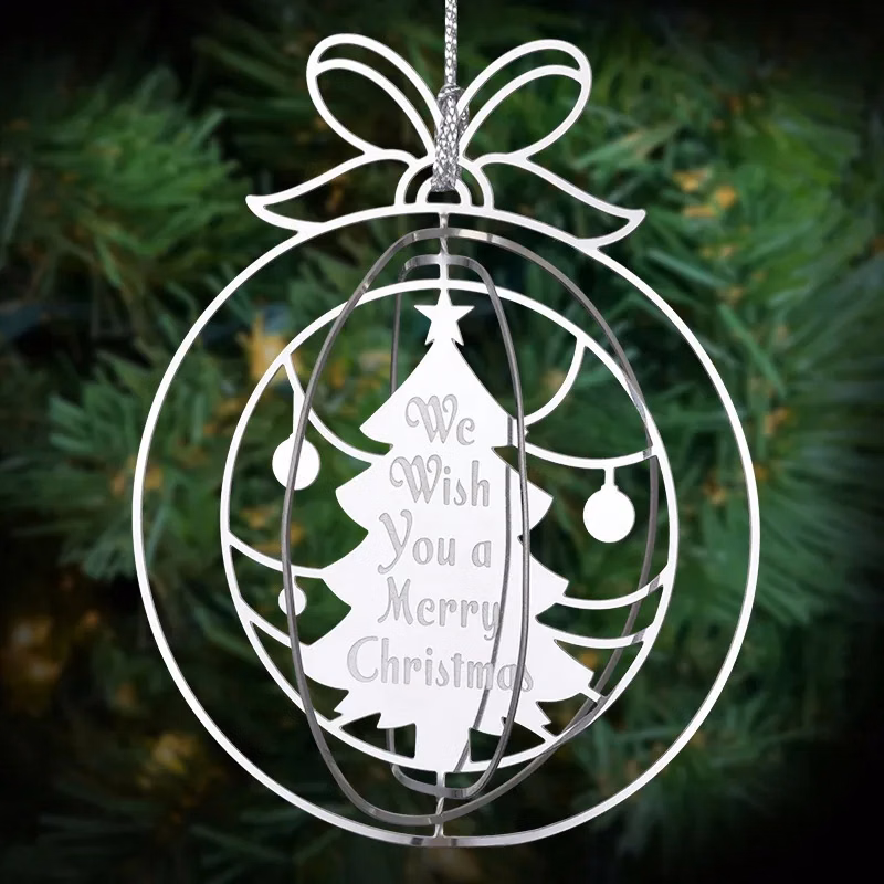 3" Custom Silver 3D Rotation Ornaments