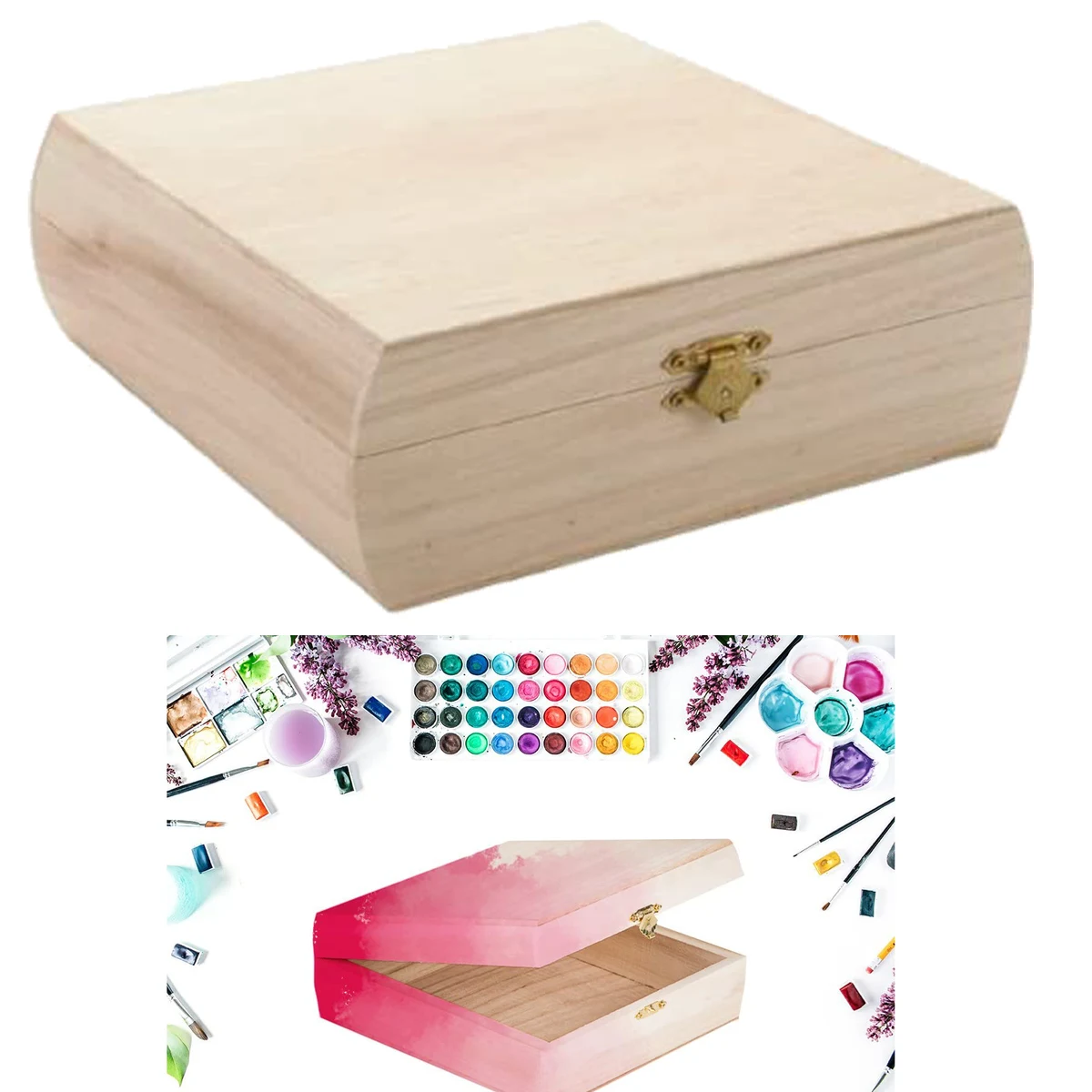 7.25 x 7.25 Inches Wood Purse Box 1
