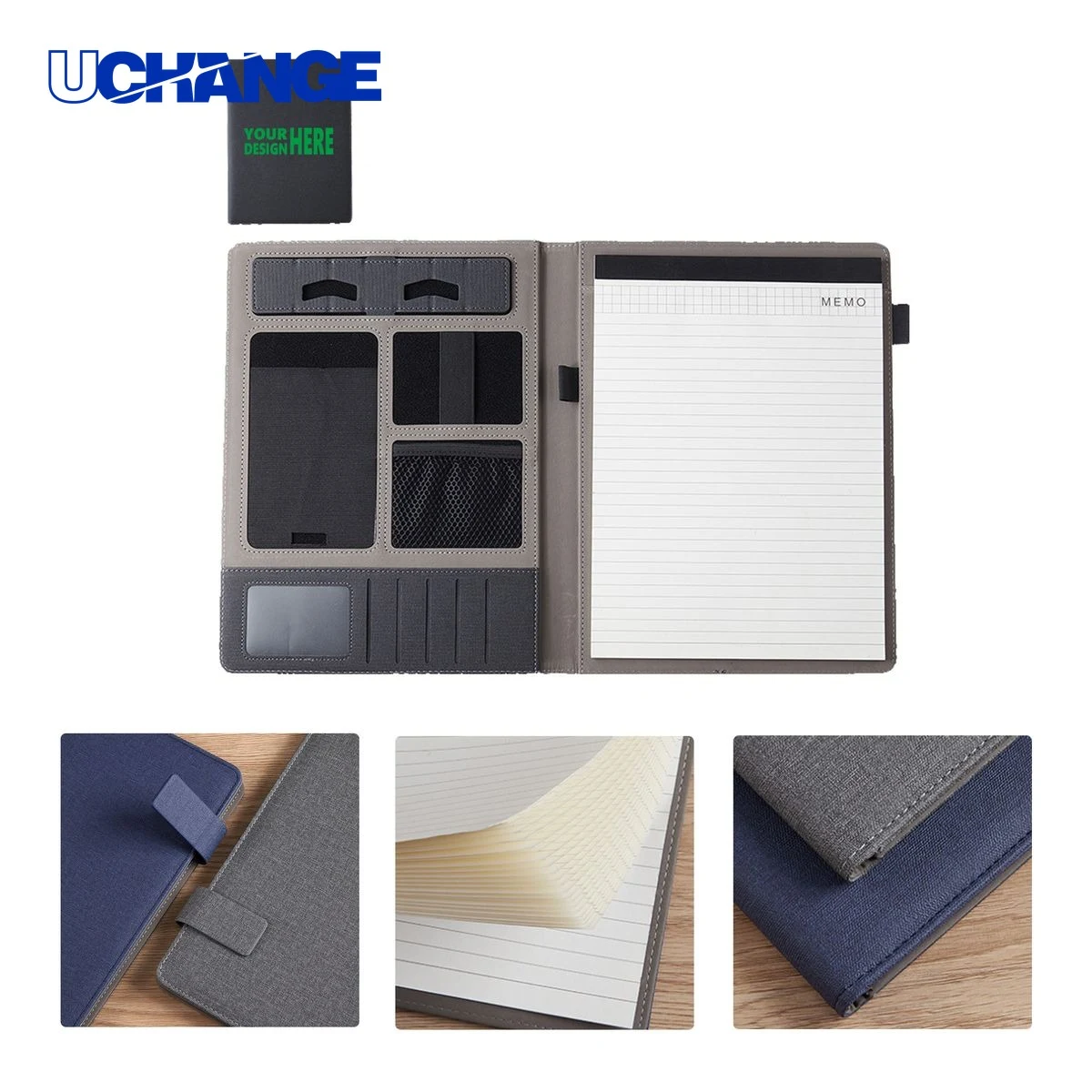 Multifunctional Gray Fabric Contract Folder Organizer 1