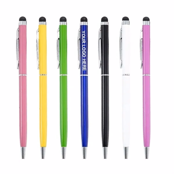 Custom Aluminum Touch Screen Ballpoint Pen — Dual Function Tech Promotional Stylus
