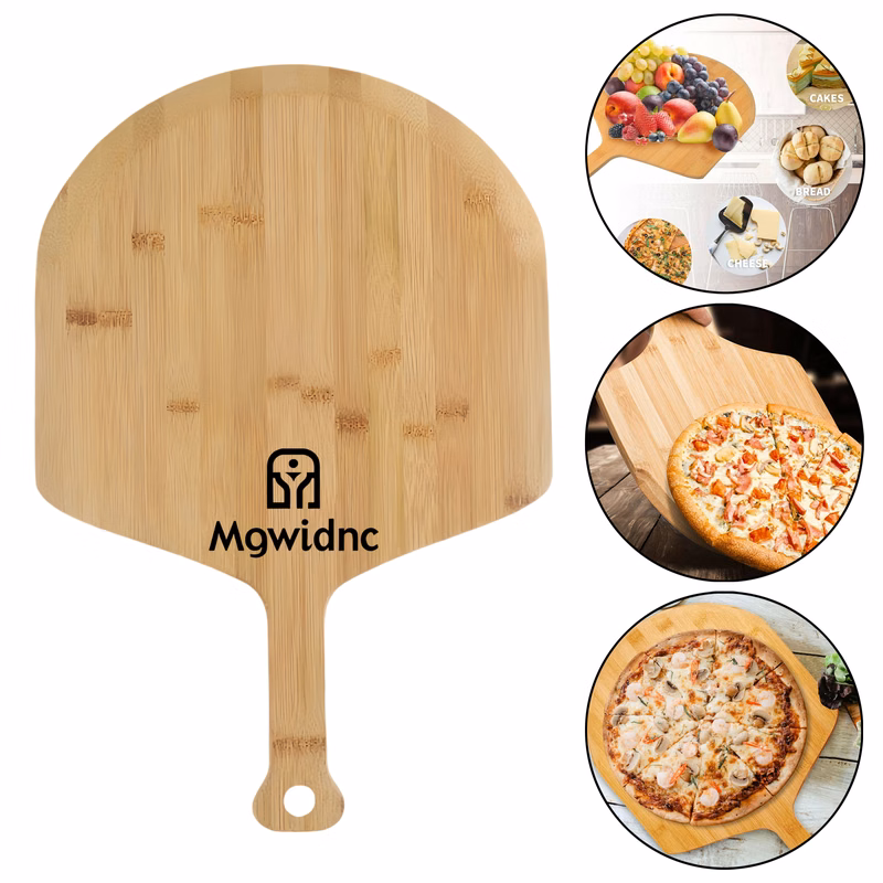 Bamboo Wooden Pizza Peel Board Cheese Serving Tray Bread Plate Easy to Clean