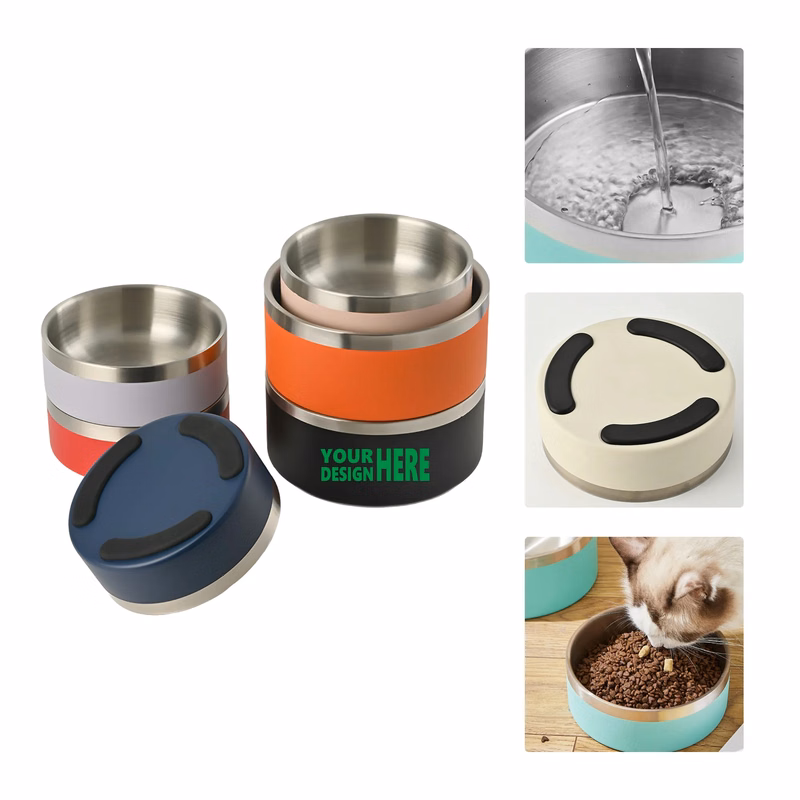 304 Stainless Steel Pet Bowl with Anti Slip Design