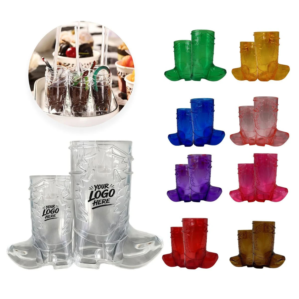1oz Cowboy Boot Shot Glass Reusable Party Cup 1