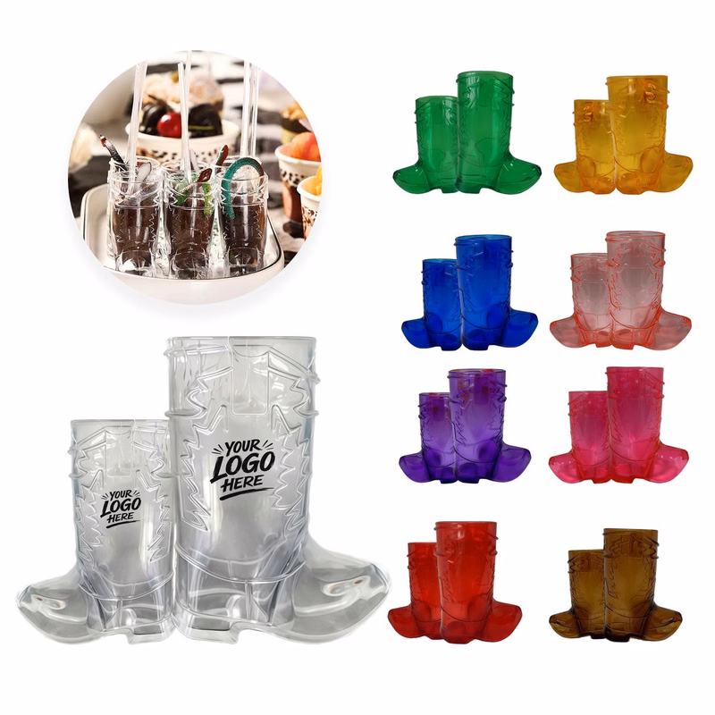 1oz Cowboy Boot Shot Glass Reusable Party Cup