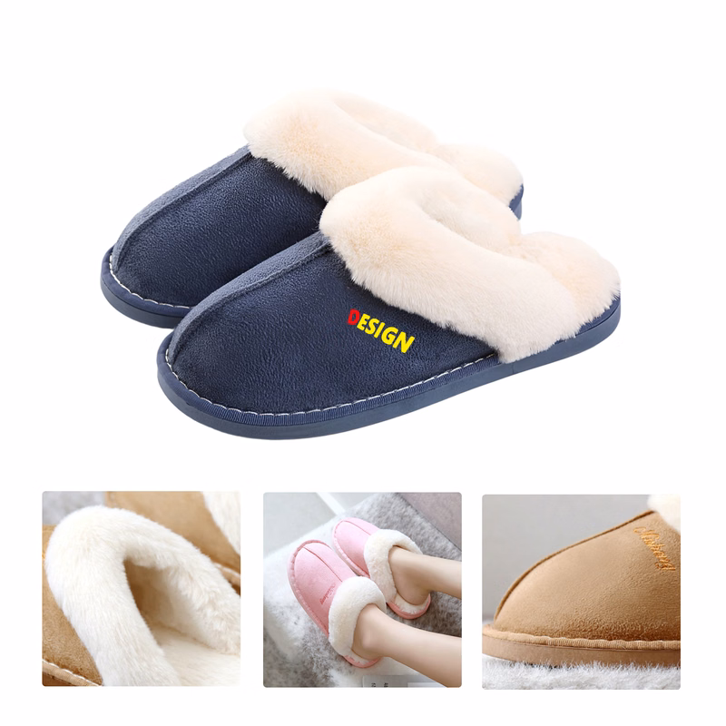 MOQ50 Non Slip Warm Cotton Slippers With Custom Logo