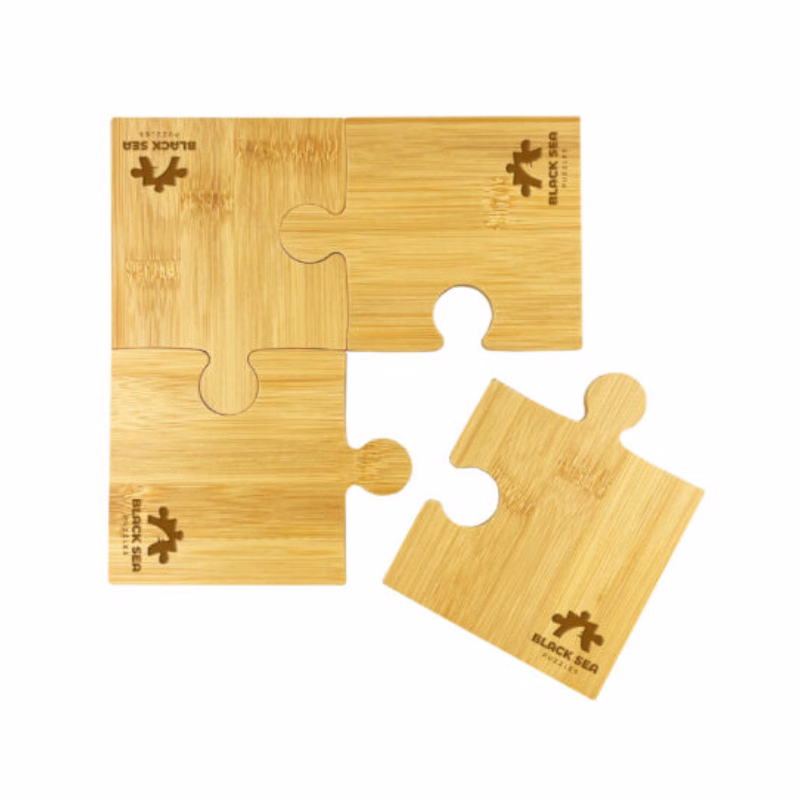Puzzle Bamboo Coaster Set