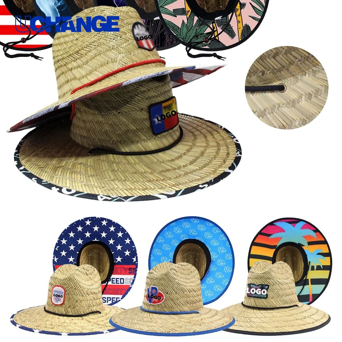 Custom Straw Sun Hat Headwear 1