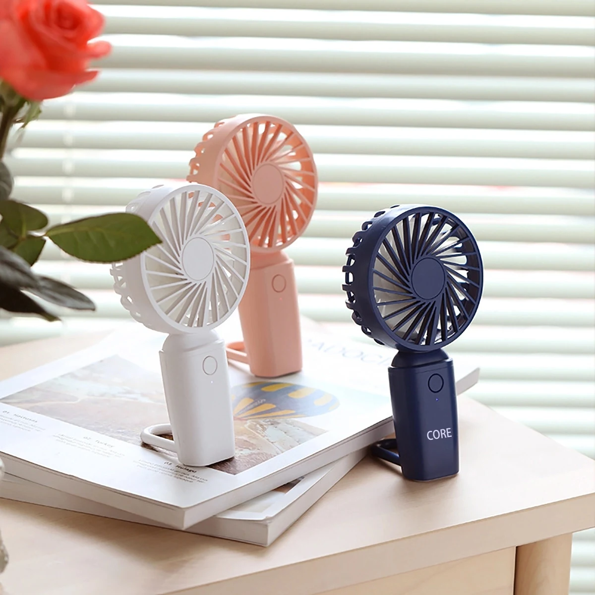 Mini Handheld USB Fan With Carabiner 1